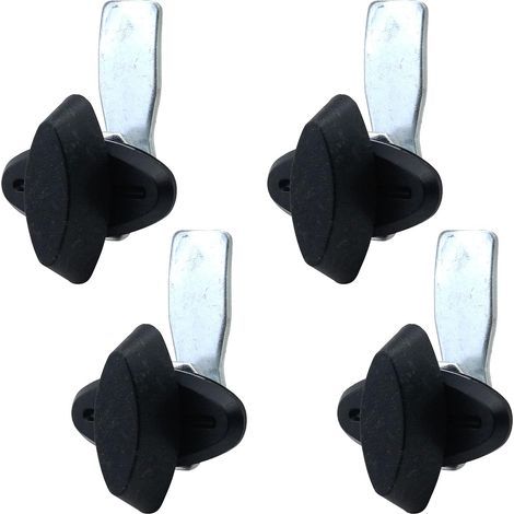 Set of 4 cam locks with T-handle and manually operated swivel knob, for replacement on machines, drawers or cabinets. (1/5)