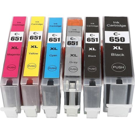 Cartouche d'encre pour imprimantes PIXMA MG5460, MG5560, MG5660, MG6360, MG6460 et MG6660 (6 couleurs, noir).