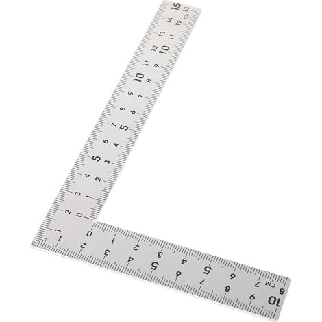 Équerre de Charpentier en Acier Inoxydable 15 x 10 CM, Outil Carré de Précision avec Graduation pour Usage sur le Terrain et en Menuiserie (1/5)