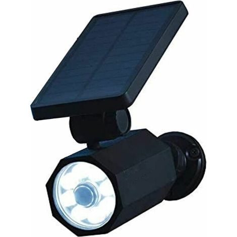 Foco solar LED Bionic Spotlight Deluxe con detector de movimiento de 7,6 m, resistente al agua y a las heladas, para uso en exteriores (Negro) (1/5)