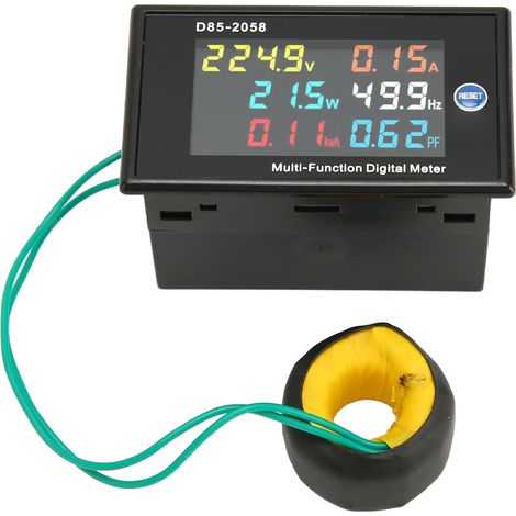 Compteur AC Monophasé Numérique LCD - Mesure Tension, Courant, Fréquence, Puissance (Watt/Amp) - AC 40-300V, 0-110A (1/5)