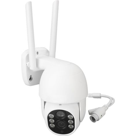 Caméra de surveillance WiFi extérieure avec zoom PTZ à 2 objectifs, rotation à 90°, vision nocturne couleur, résolution 1080p, alimentation 110-240 V, prise UE. (1/5)