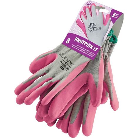 Guantes de jardinería recubiertos RHOTPINK-LF talla 7