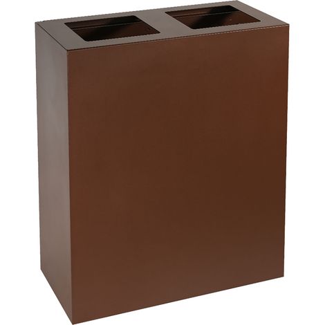 Pattumiera per Raccolta Differenziata 2 Scomparti Capacità 120 lt 60x30x80 cm in Acciaio Corten (1/4)