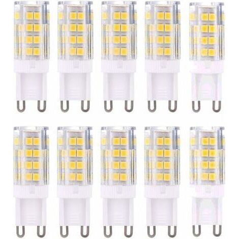 G9 LED Lampe Ampoules, Blanc Chaud 3000K 5W Lumiere équivalent aux ampoules halogènes de 40 W 420 lumens not dimmable, lot de 10