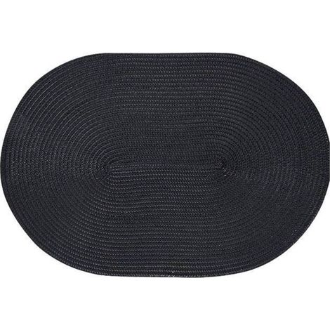 Tappeto ovale da interno in polipropilene intrecciato 44 x 29 cm -Marroncino