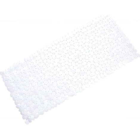 Tappetino da bagno antiscivolo con ventose - in PVC - lavabile in lavatrice - 8840 cm - Bianco trasparente (1/5)