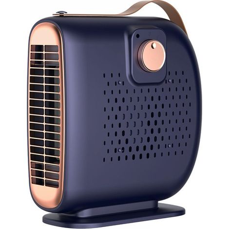 VURAHOME - Chauffage Soufflant, Radiateur Soufflant Électrique 500W, Oscillation à 45°, Protection Contre Surchauffe & Anti-Basculement, Salle de Bain Maison Bureau - bleu (1/5)