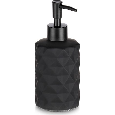 Dispenser di sapone in vetro, nero, capacità 330 ml