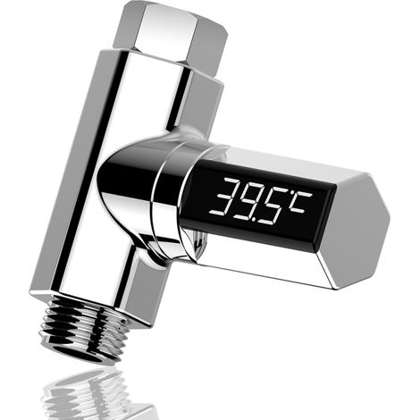 Compteur de température d'eau Moniteur d'affichage à LED Robinet Thermomètre de douche Moniteur de température de débit d'eau domestique (1/5)