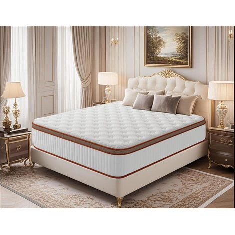Matelas 140x200 cm Premium- Ep 28cm,Mousse à mémoire de Forme + Blue Latex - Haute Densité - Durable - 7 Zones,H3 Fermeté Moyenne (1/5)