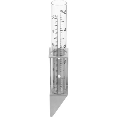 Pluviomètre Extérieur de Précision en Acier Inoxydable pour Jardin Support de Rangement Argenté (1/5)