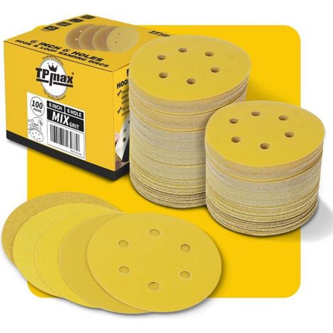 Schleifscheiben 100 150mm 6 Loch Klett 60 Gemischte Körnung 100 Pack (1/5)