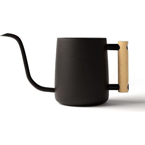 Gießkanne mit langem Ausguss, 1 Liter (35 oz), schwarz, für Zimmerpflanzen (1/4)