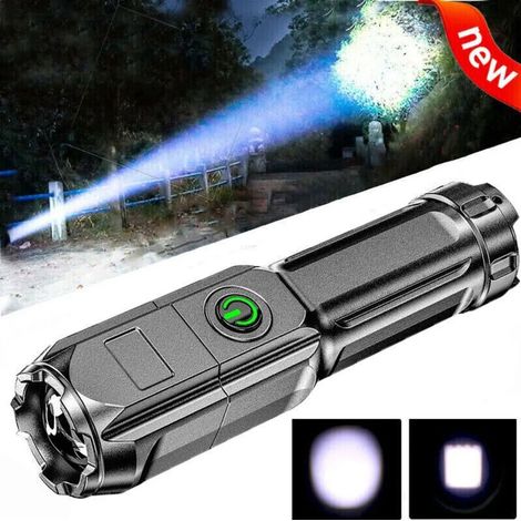 Dos linternas LED de alta luminosidad, recargables por USB, con baterías 18650. (1/5)