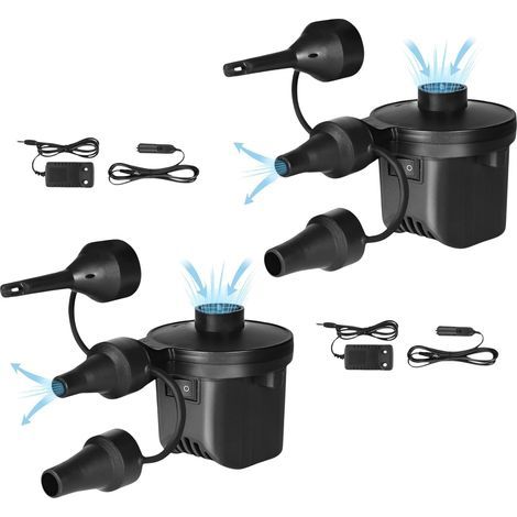 Pompe à Air Électrique pour Piscines. Gonfleur - Dégonfleur de Matelas Portable. Gonfleur pour Matelas, Flotteurs, Emballage sous Vide, avec 3 Buses. Compresseur 240V AC / 12V DC. (1/5)