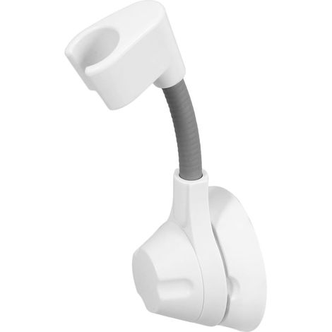 Support de pommeau de douche en plastique blanc, facile à installer et finition polie, pour salle de bain. (1/5)