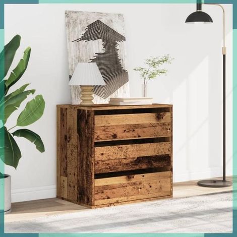 852850 Commode d'angle vieux bois 60x41x58 cm bois d'ingénierie (1/5)