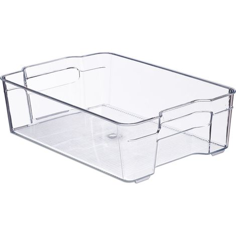 Caja de almacenamiento transparente para cocina 9 x 21,5 x 32 cm para frutas, verduras, especias de plástico transparente 130010171 (1/4)