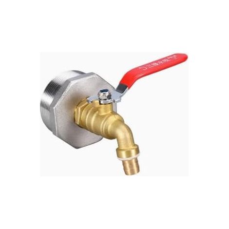 Rubinetto in ottone da 2" con guarnizione da 3/4", adattatore IBC per serbatoi d'acqua e fusti IBC, rubinetto speciale per giardino, esterni e uso agricolo.