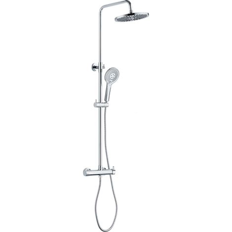 Colonna doccia attrezzata slot mix tonda ottone cromato 2 funzioni finitura- cromato tondo - confezione 1 (1/5)