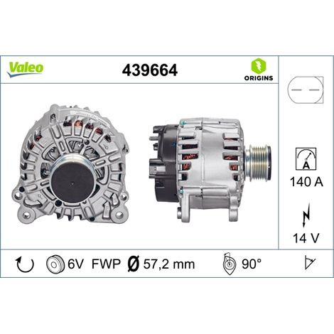 Alternateur Valeo 439664 AUDI 021903026A 022903028A 028903029N 028903029NX