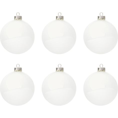 Sfera natalizia Bizzotto vetro bianco lucido ø6 (1/3)