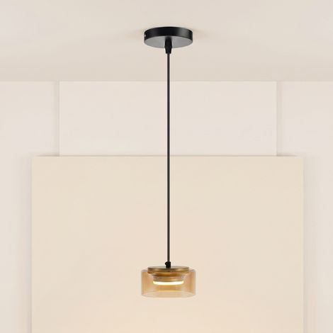 1 plafonnier noir GX53 avec verre ambré Ampoule remplaçable (1/2)