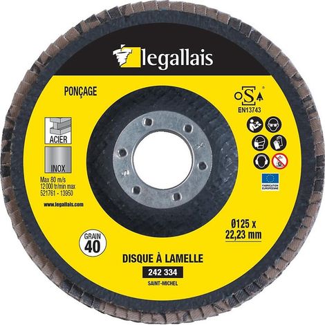 Disques à lamelles bombés 125 mm Saint Michel grain 80 boite de 10 pièces - KLINGSPOR (1/2)