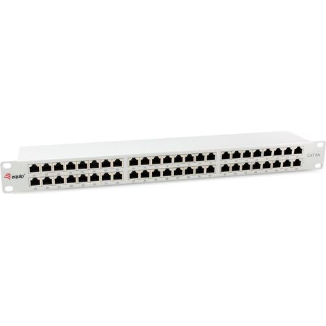 Equip Patchpanel 48x RJ45 Cat6A 19` FTP 1HE Premium hellgrau