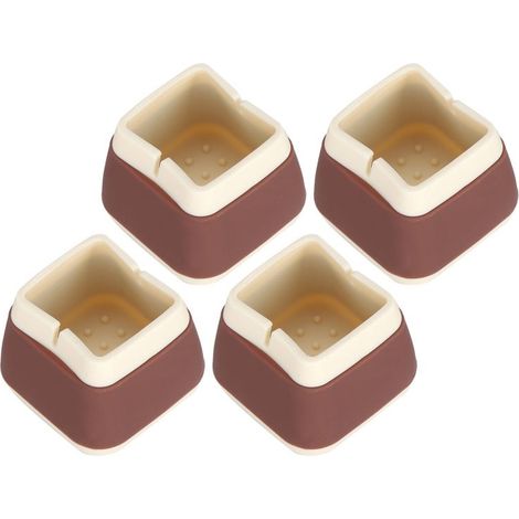 Irovami Set mit 4 Silikon-Möbelgleitern, 3,3 x 3,9 x 3,9 cm, Anti-Rutsch-Kappen für Stuhl- und Tischbeine (Kaffeefarbe) (1/5)