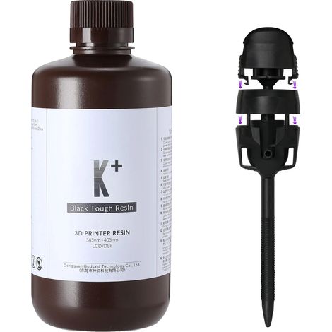 Resina per stampanti 3D, resistenza migliorata, elevata precisione dimensionale, KPLUS-1000G (1/2)