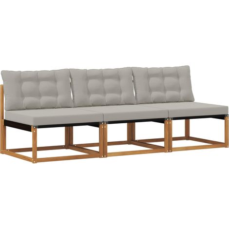 Maison Exclusive - 3 Stück Outdoor Mittelsofa Massives Akazienhol
