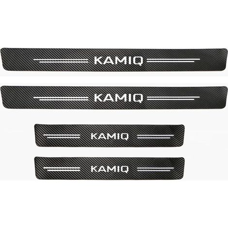 (4 pièces pour KAMIQ) 4 autocollants de seuil de porte en fibre de carbone pour Skoda KAMIQ (1/3)