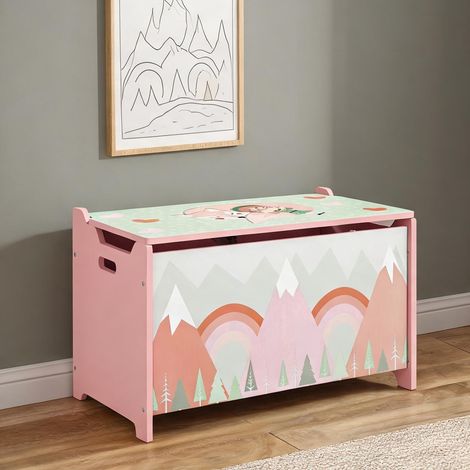 Coffre de rangement pour jouets en MDF avec couvercle de (1/5)