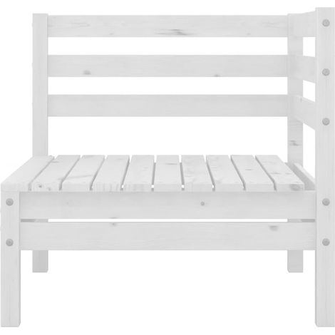 vidaXL Divano Angolare da Giardino Bianco in Legno Massello di Pino