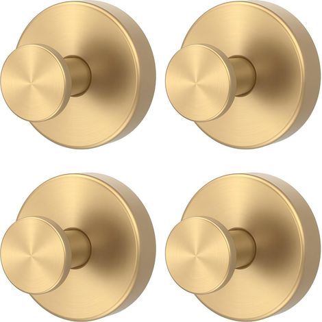 Hochleistungs-Saugnapfhaken, eine verbesserte Version der bohrfreien Handtuchhaken aus Metall, geeignet für Duschräume und Badezimmer, goldfarben (4er-Set)