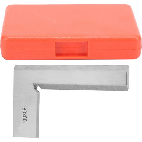 Équerre de précision en acier inoxydable 80x50mm pour mesure d'angle droit, outil de détection d'angle finition couteau, règle d'ingénieur (1/5)