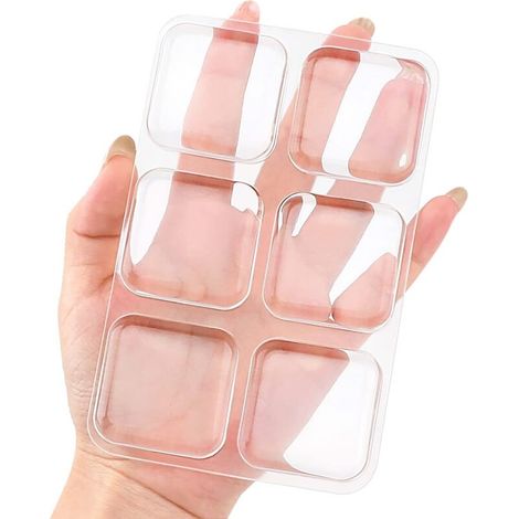 Lot de 6 protections murales autocollantes pour poignée de porte en caoutchouc souple transparent 4 cm (transparent/carré) (1/5)