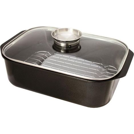 Cocotte rectangulaire en fonte d'aluminium 33x21cm + couvercle - Baumalu - 382932 (1/3)