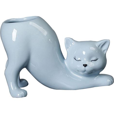 Pot de fleurs en forme de queue de chat, vase en céramique, ornements pour (1/5)