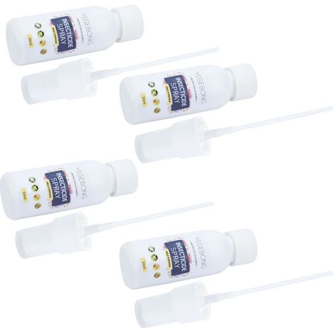Lot de 4 sprays insecticides de 30 ml pour plantes et fleurs, anti-cafards et anti-araignées.