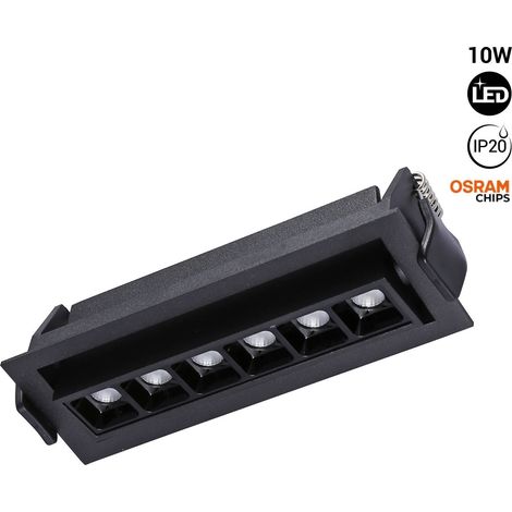 Faretto lineare LED da incasso 10W - Orientabile - UGR18 - CRI90 - Bianco Caldo (1/5)
