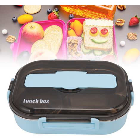 Isolierte Lunchbox aus Edelstahl 304 mit Deckel, mikrowellengeeignet, blau, geeignet für Schüler, Büroangestellte und Erwachsene. (1/5)