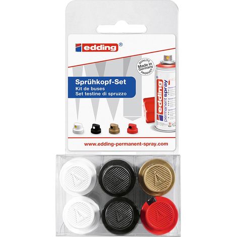 Set de 6 Têtes de pulvérisation différentes Edding 5200N - pour Bombe Peinture Aérosol Edding
