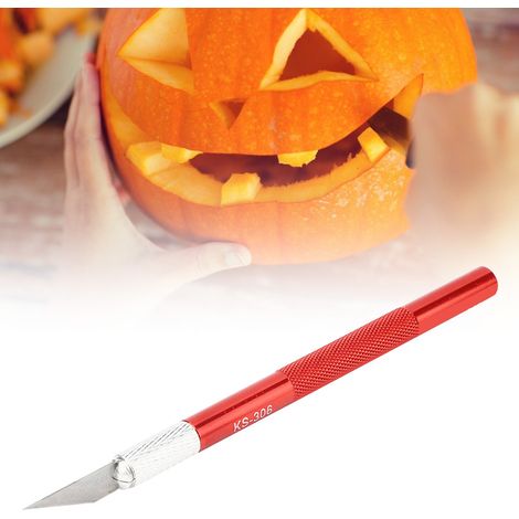 Couteau à sculpter, lame de scalpel en acier inoxydable rouge pour le travail du bois, outil de réparation de téléphone à faire soi-même (1/5)