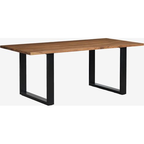 SKLUM Rechteckiger Esstisch 200x100 cm aus Akazienholz und Stahl Milet Akazie Braun (1/5)