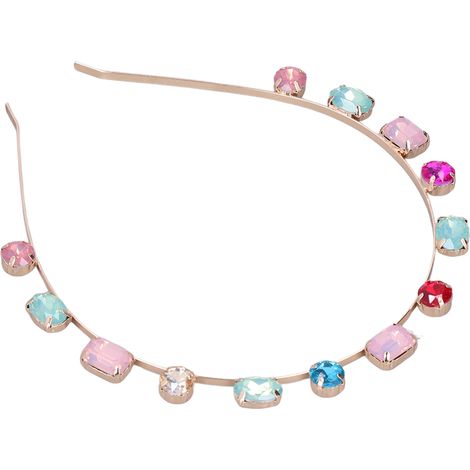 Bandeau strass flexible, brillant, pratique, exquis et élégant pour cheveux, accessoire lumineux multicolore, ajustable et confortable (1/5)