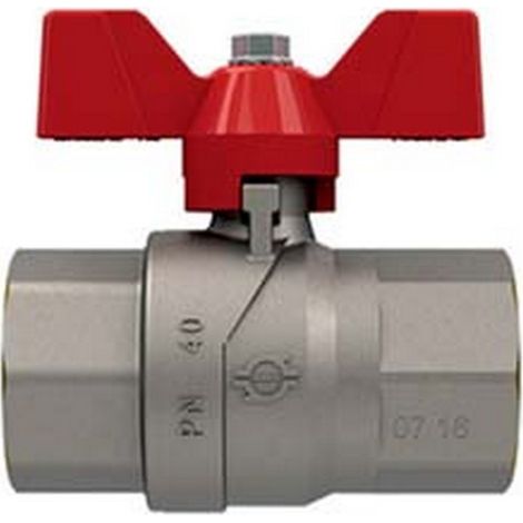 6PZ VALVOLA A SFERA F/F CON MANIGLIA A FARFALLA "EVOLUTION" - FF 3/8" - pressione esercizio 50 bar