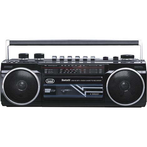 Trevi RR 501 BT Stereo Boombox Tragbarer Bluetooth-Lautsprecher, USB, SD, MP3, Schwarz